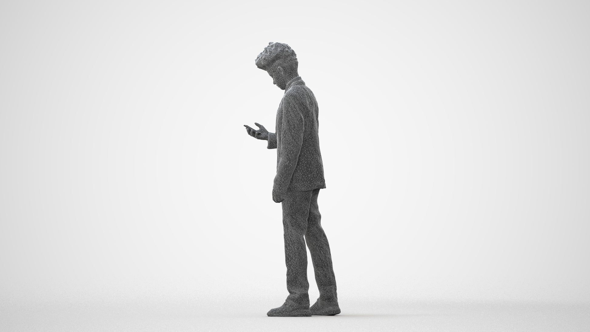 3D human model boy kids, photogrammetry scanned person for archviz, square thumbnail