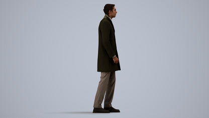 3D scanned man business, photorealistic archviz people for Enscape and SketchUp, side view render