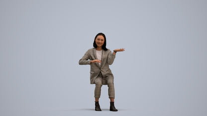 realistic 3D woman business, scanned archviz people for Blender and 3ds Max, standing pose render