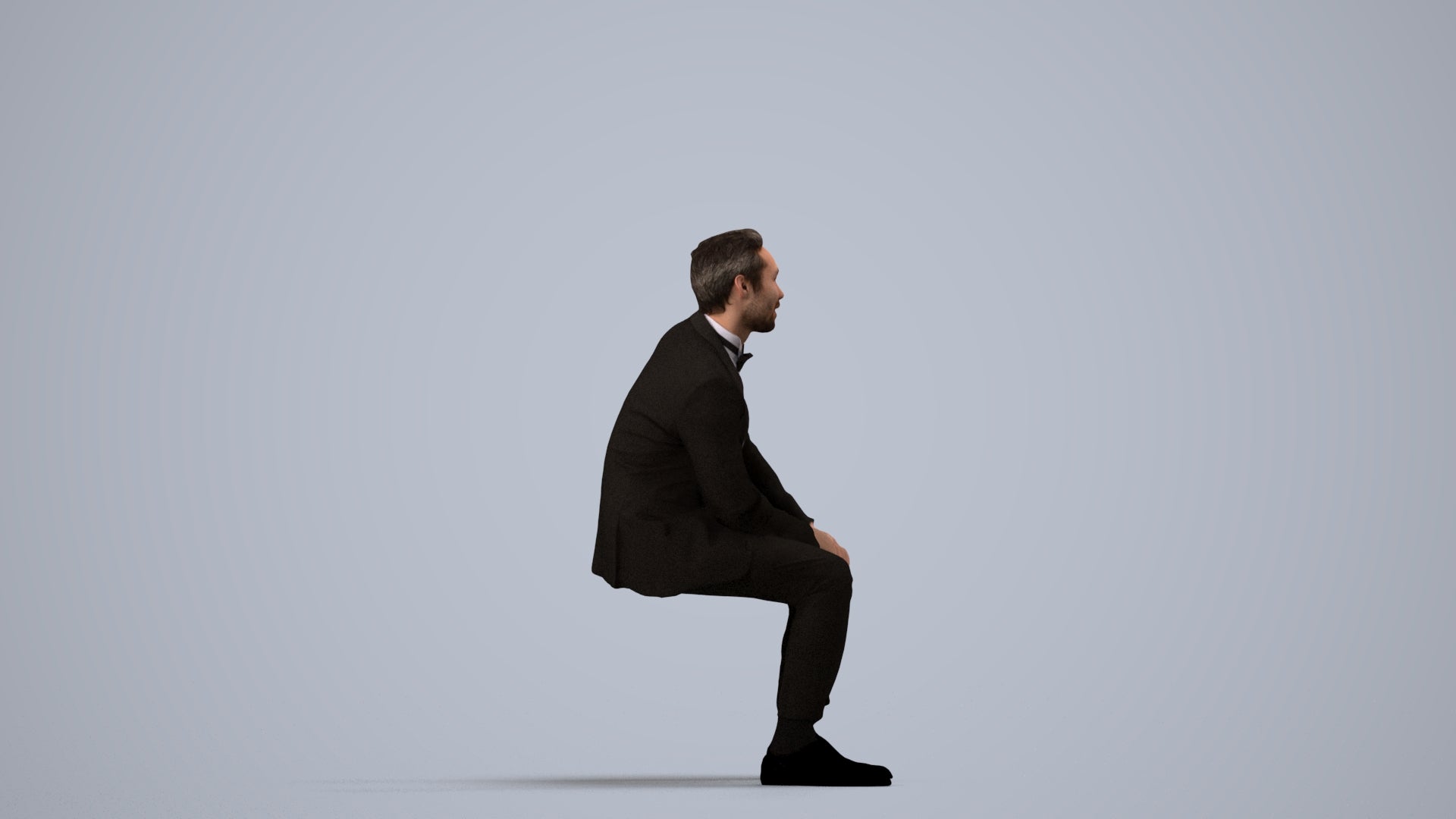 realistic 3D people man formal formalaffairs, render-ready for V-Ray and Corona, FBX OBJ, side view render