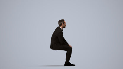 realistic 3D people man formal formalaffairs, render-ready for V-Ray and Corona, FBX OBJ, side view render