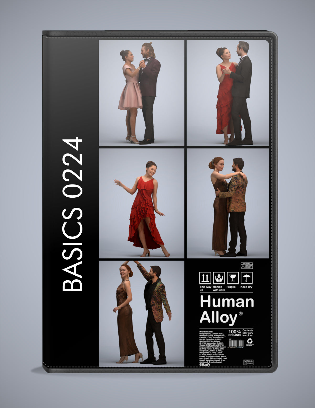 realistic 3D people dancing set, 5 render-ready models for V-Ray and Corona
