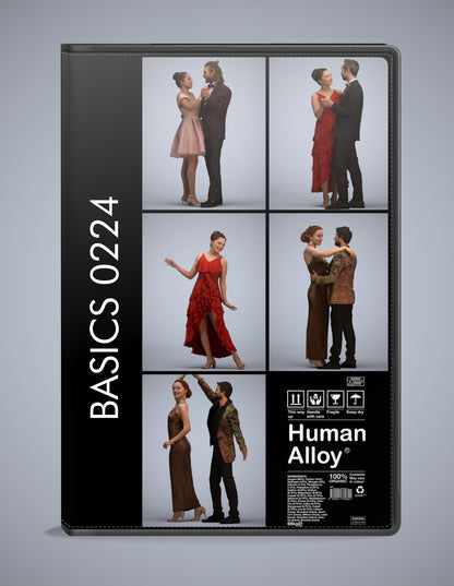realistic 3D people dancing set, 5 render-ready models for V-Ray and Corona