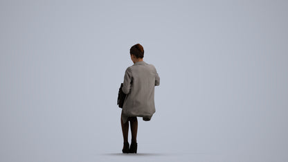 realistic 3D people woman business sitting, render-ready for V-Ray and Corona, FBX OBJ, front view render