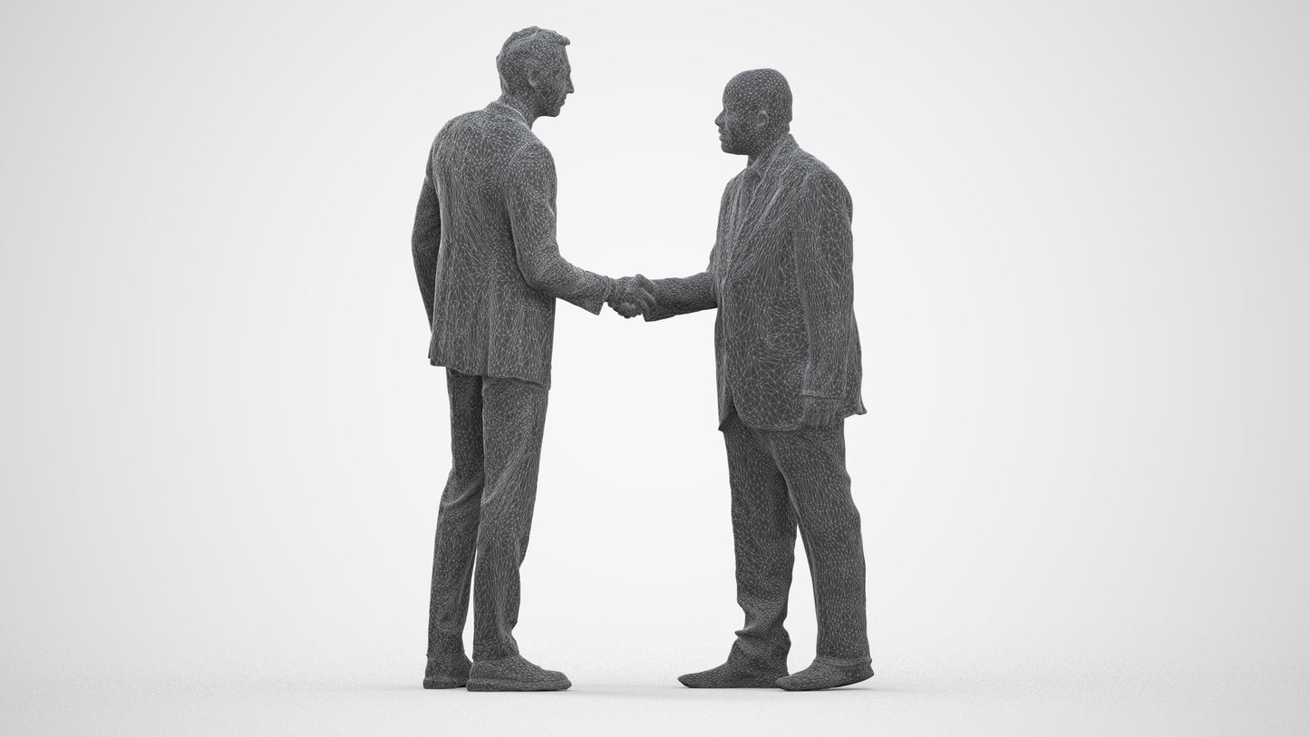 scanned 3D man business, photogrammetry people for Enscape and V-Ray, three-quarter front view render
