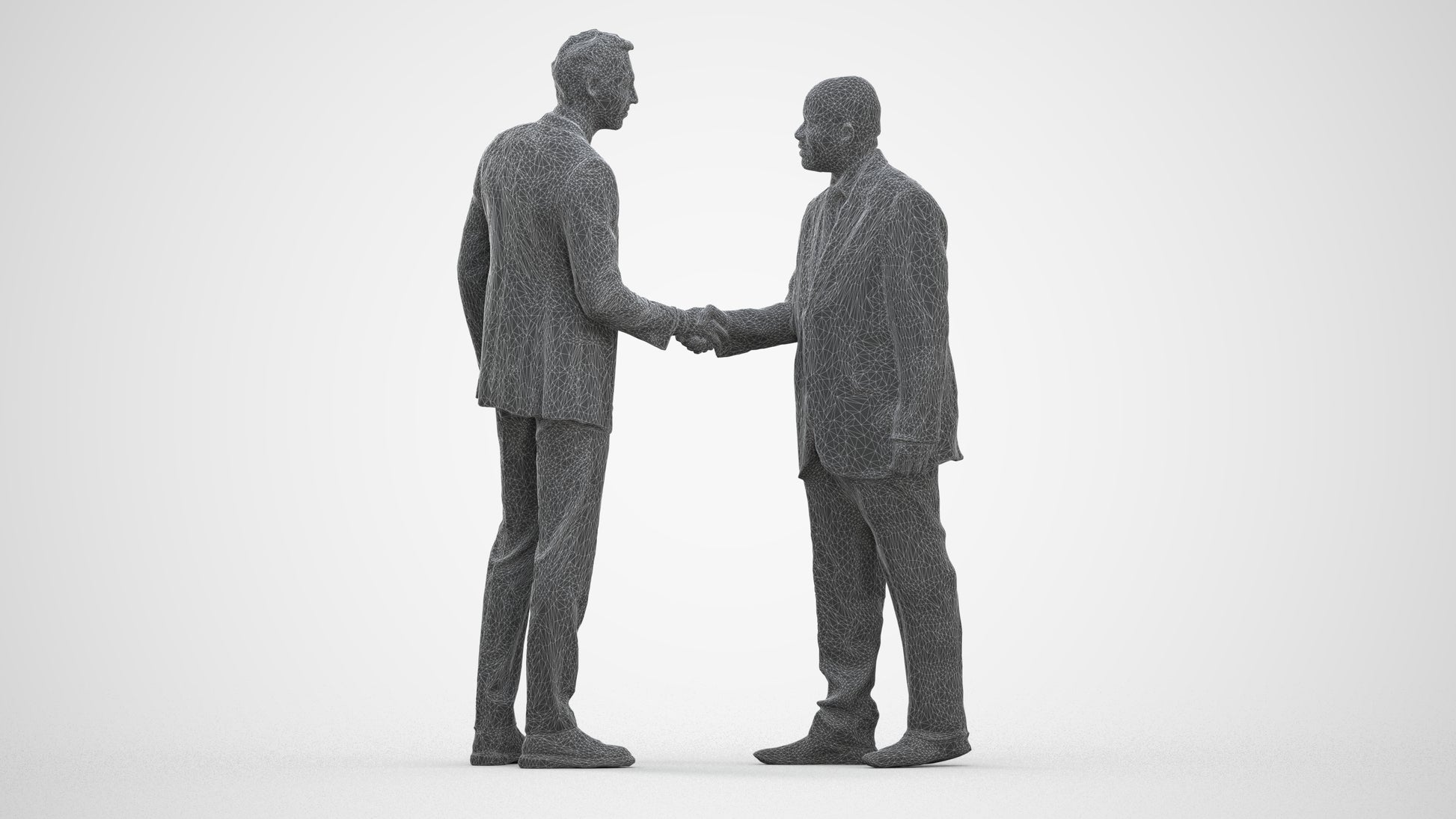 scanned 3D man business, photogrammetry people for Enscape and V-Ray, three-quarter front view render