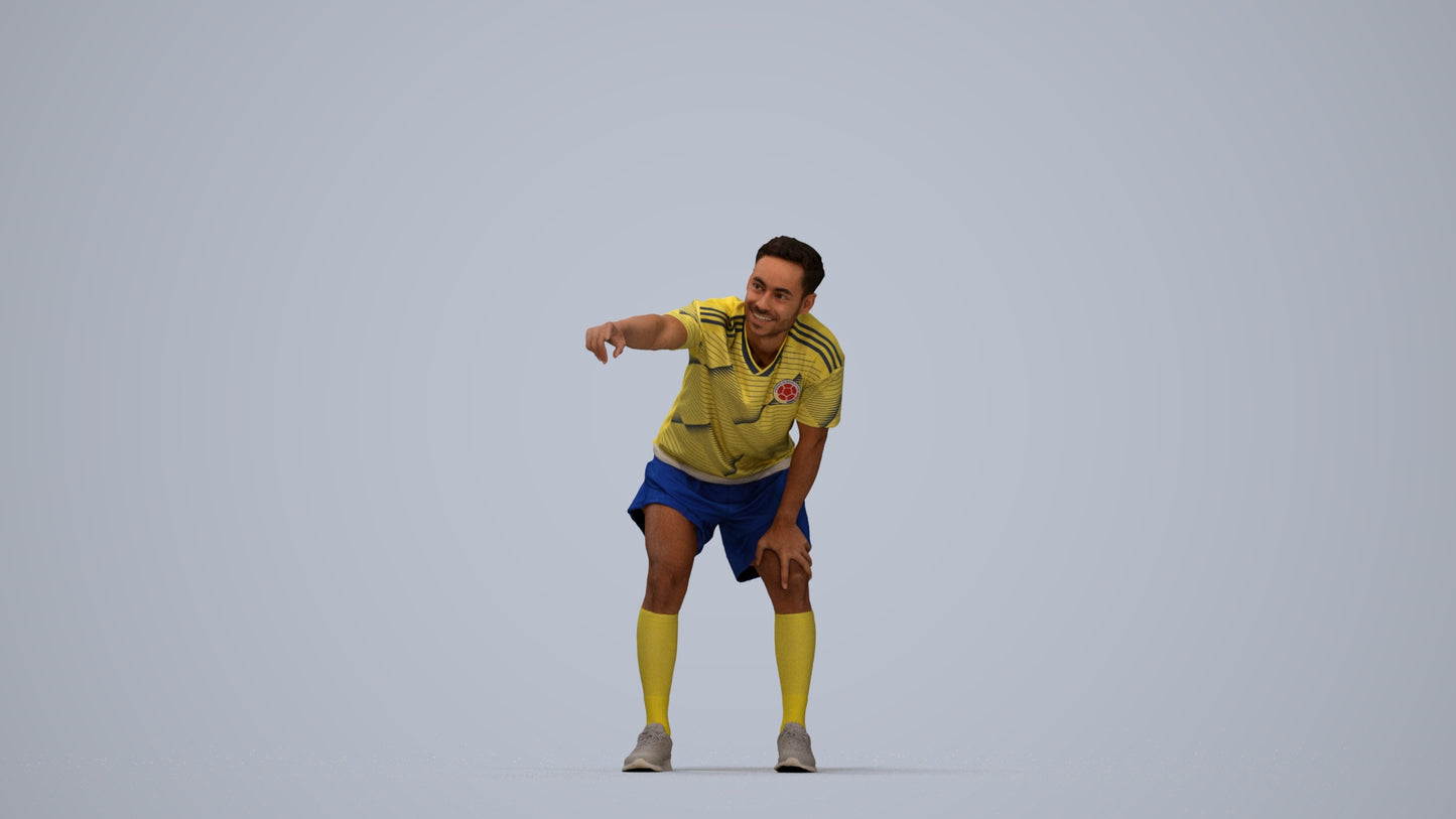 realistic 3D human man sport, archviz people FBX OBJ for Blender, top-down view render