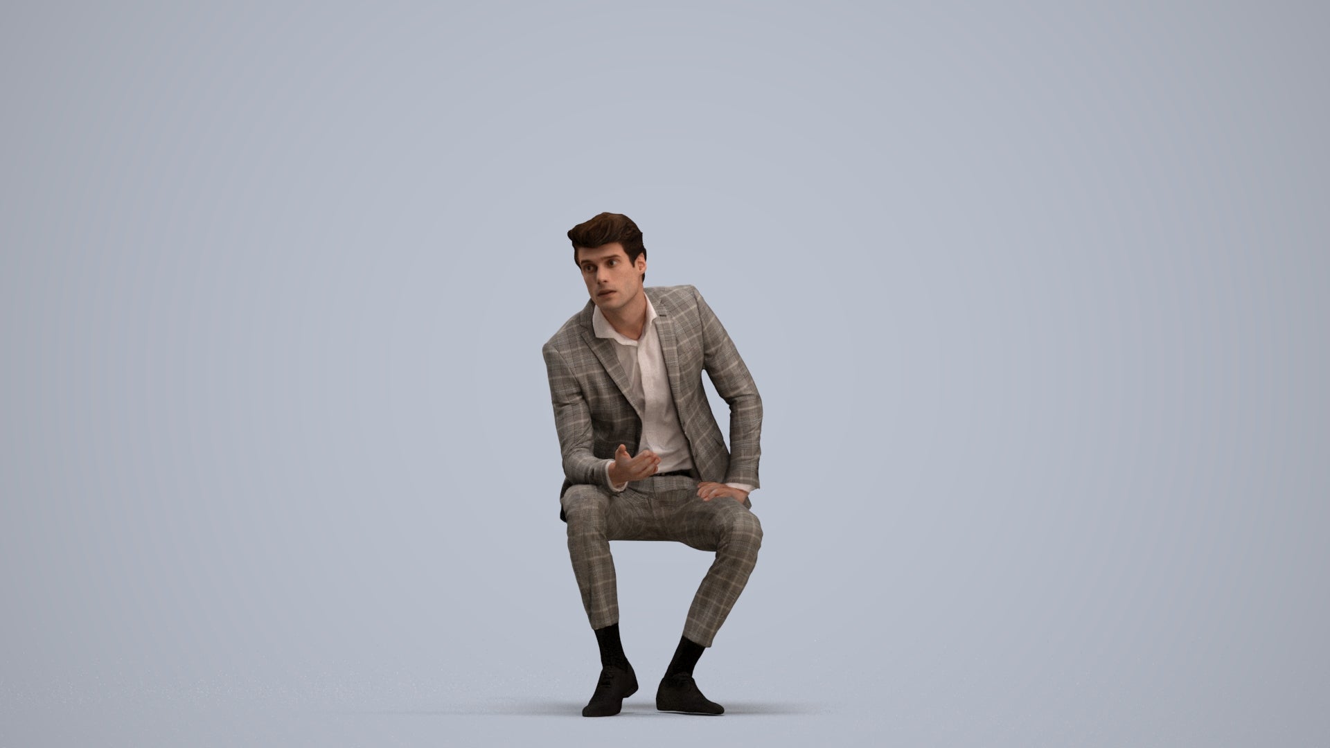 photogrammetry 3D man business, realistic human model archviz FBX, standing pose render