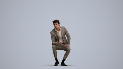 photogrammetry 3D man business, realistic human model archviz FBX, standing pose render