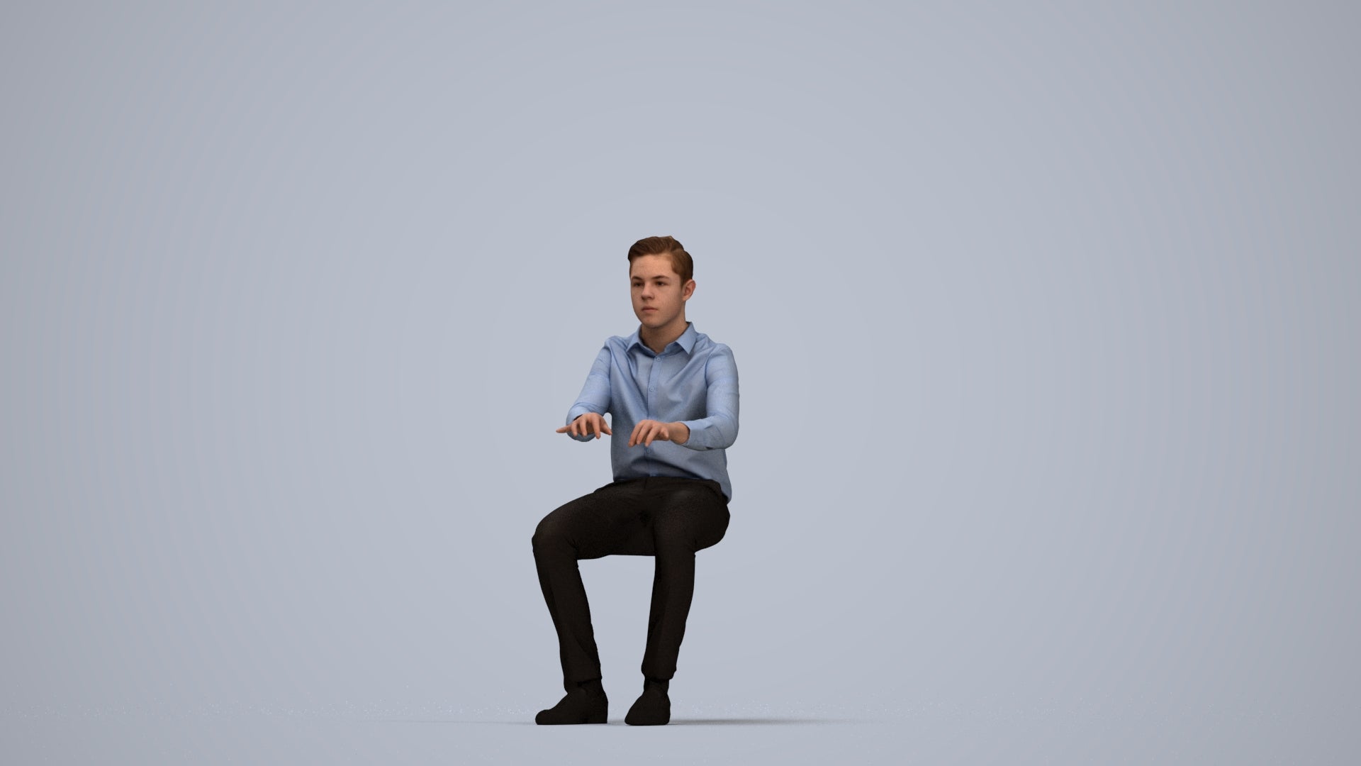 realistic 3D human boy kids, archviz people FBX OBJ for Blender, top-down view render