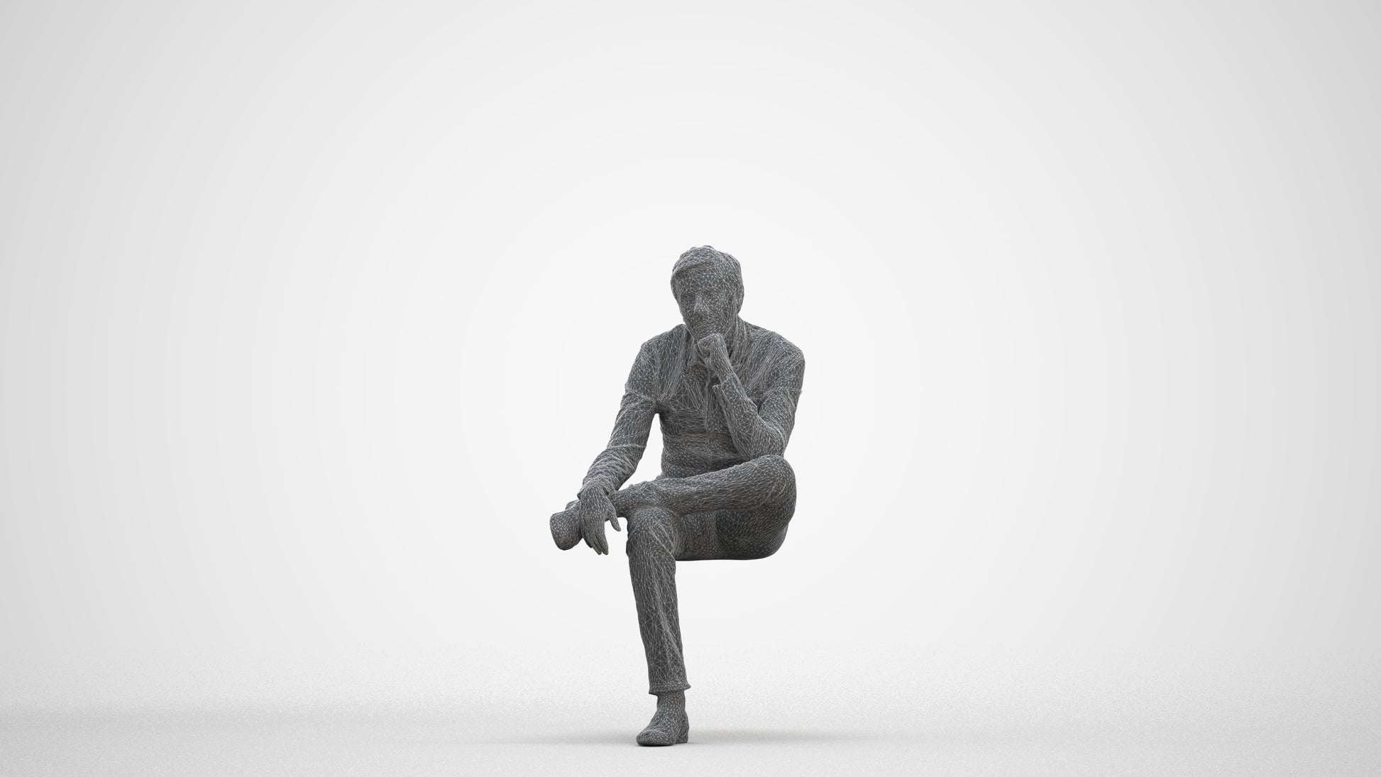 3D scanned man business, photorealistic archviz people for Enscape and SketchUp, three-quarter front view render