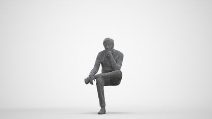 3D scanned man business, photorealistic archviz people for Enscape and SketchUp, three-quarter front view render