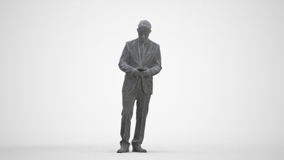 3D people model man business, scanned human for 3ds Max rendering, three-quarter front view render