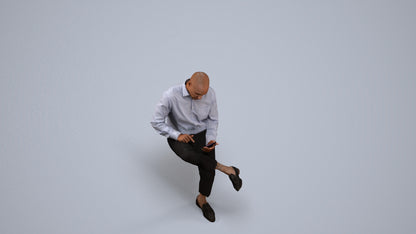 realistic 3D human man business, archviz people FBX OBJ for Blender, back view render