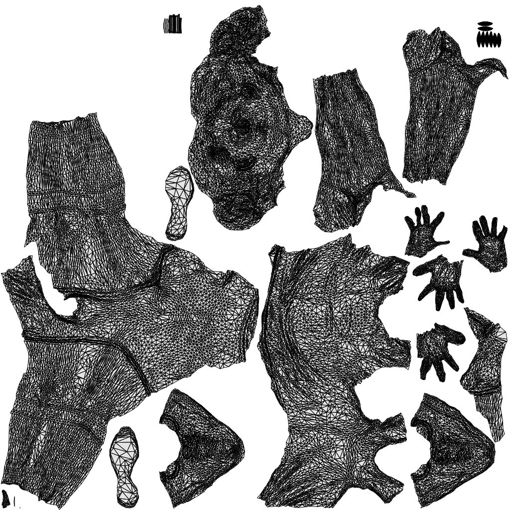 scanned 3D woman sport, photogrammetry people for Enscape and V-Ray, wireframe top-down view