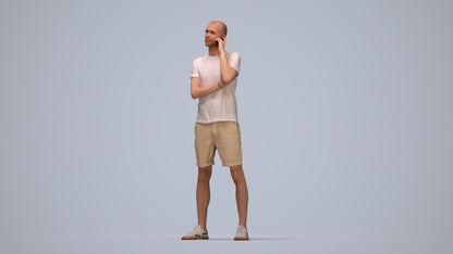realistic 3D people man casual standing, render-ready for V-Ray and Corona, FBX OBJ, top-down view render