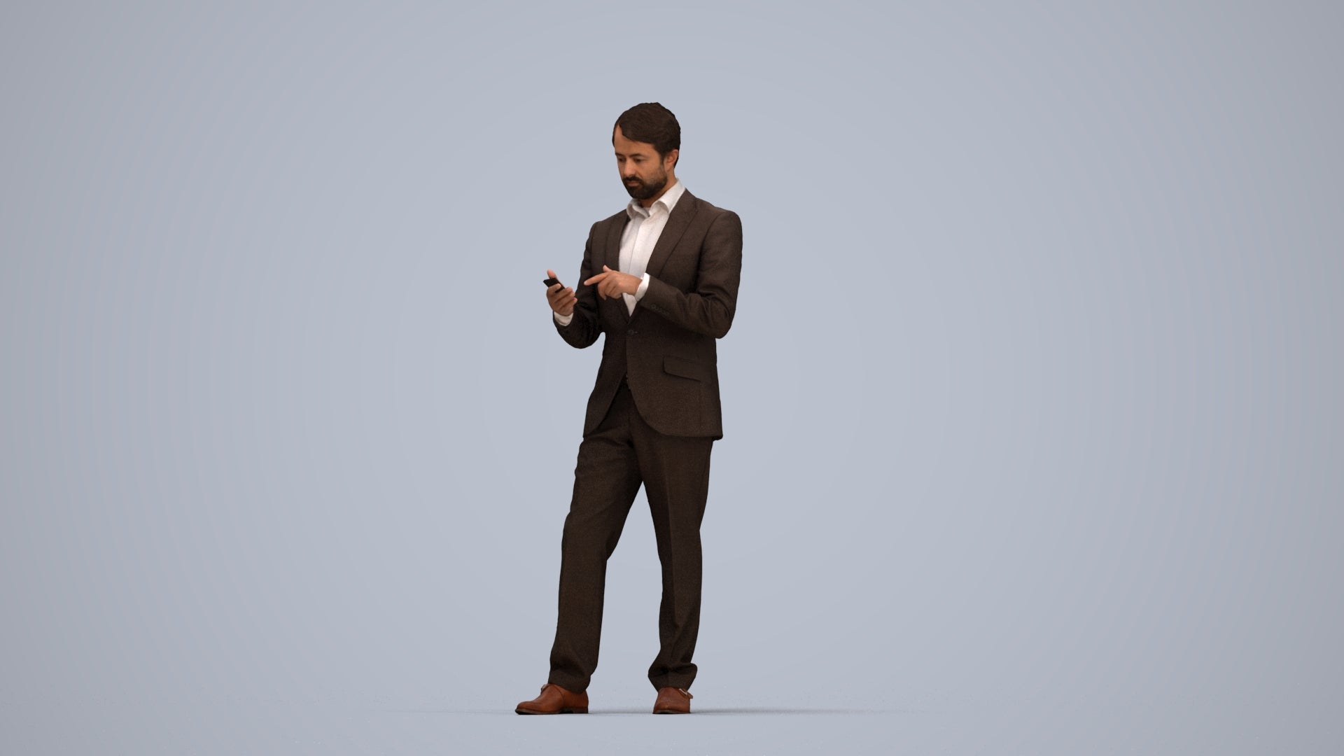 realistic 3D people man business, render-ready for V-Ray and Corona, FBX OBJ, top-down view render