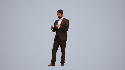 realistic 3D people man business, render-ready for V-Ray and Corona, FBX OBJ, top-down view render