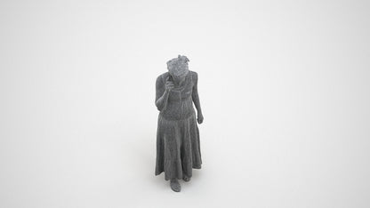 3D people model woman casual standing, scanned human for 3ds Max rendering, wireframe three-quarter view