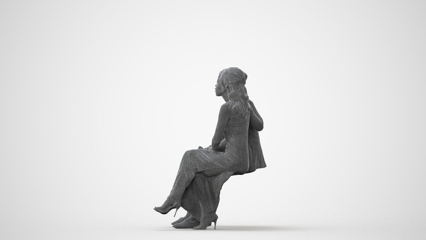 3D people model woman formal couple, scanned human for 3ds Max rendering, square thumbnail