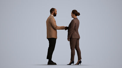 realistic 3D woman business, scanned archviz people for Blender and 3ds Max, front view render