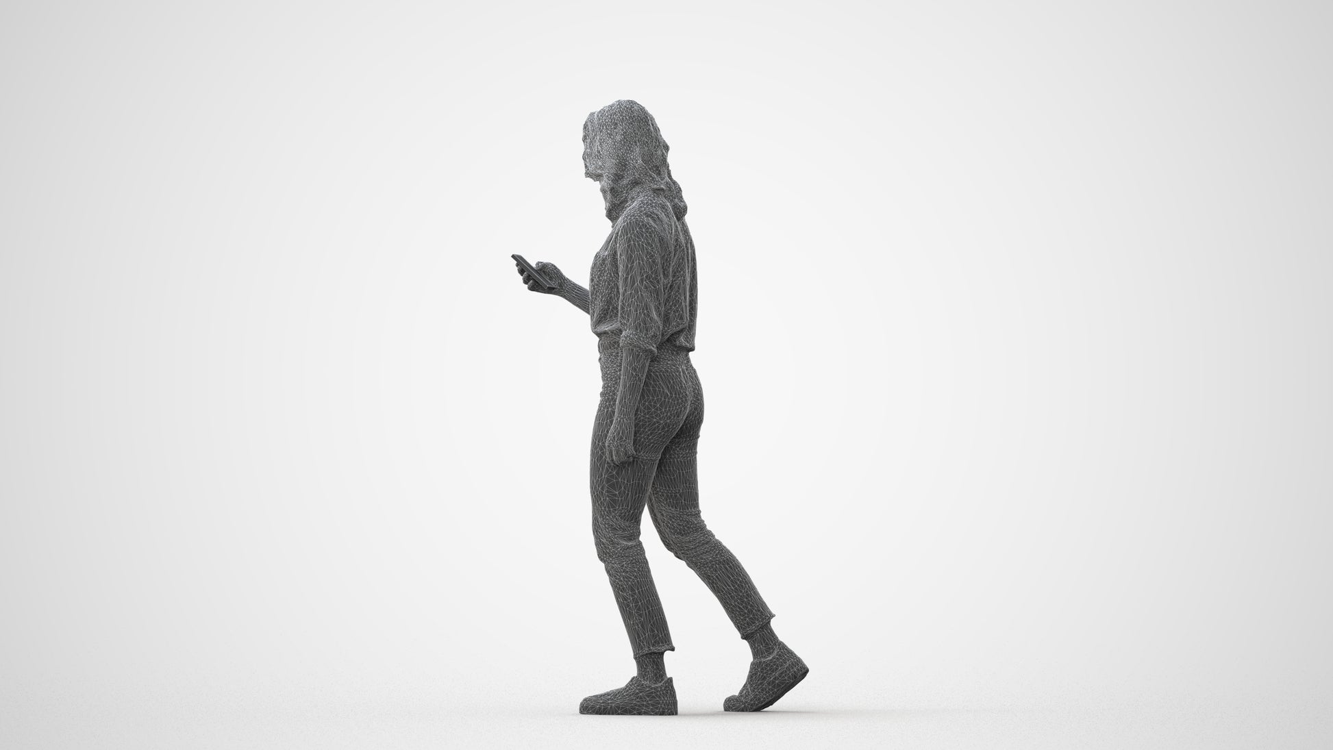 scanned 3D woman casual walking, photogrammetry people for Enscape and V-Ray, square thumbnail