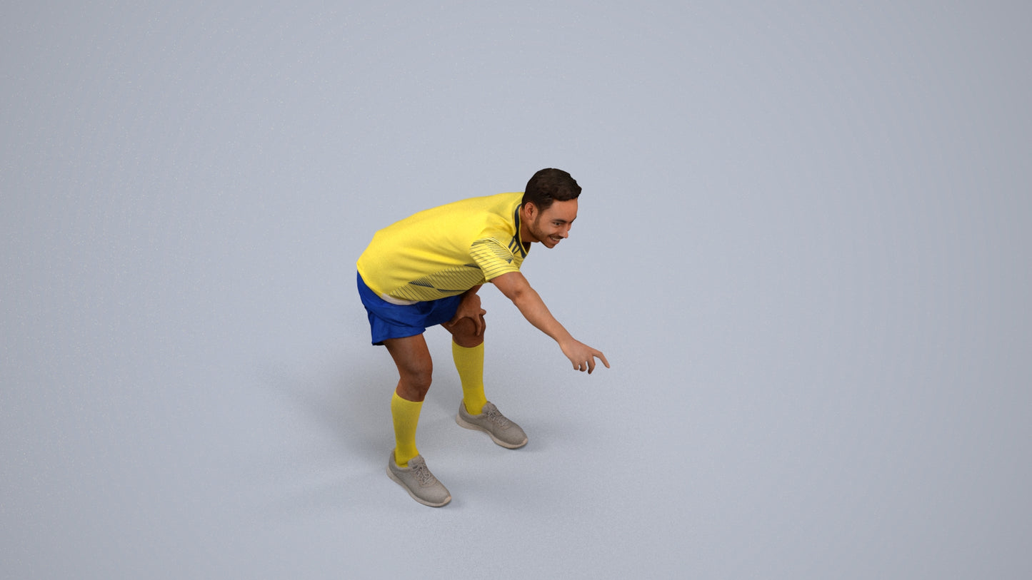 realistic 3D human man sport, archviz people FBX OBJ for Blender, back view render