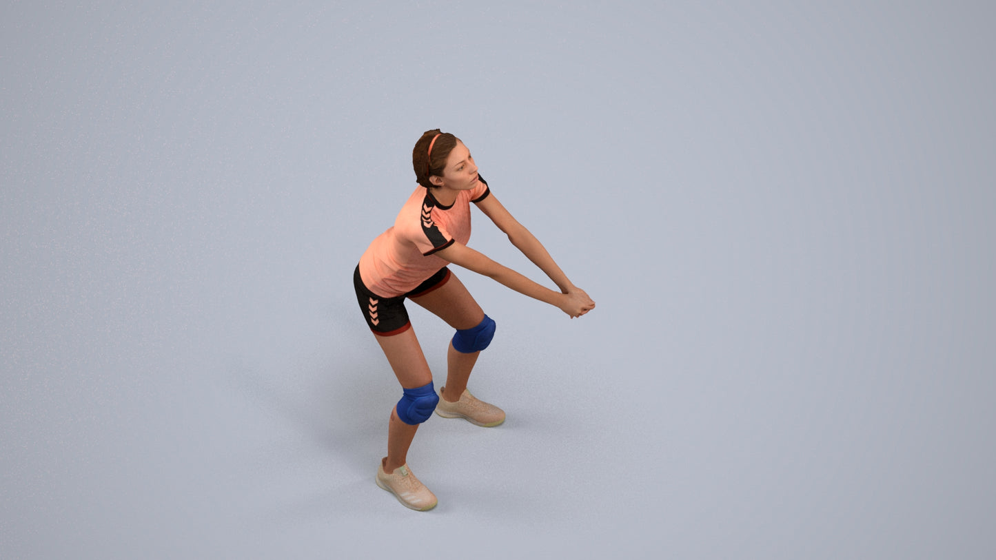 scanned 3D woman sport, photogrammetry people for Enscape and V-Ray, back view render