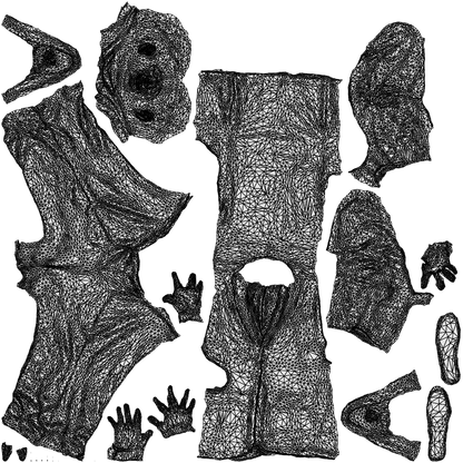 3D scanned man standing formal, photorealistic archviz people for Enscape and SketchUp, wireframe top-down view