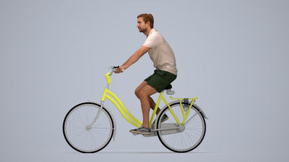 3D human model man casual mix, photogrammetry scanned person for archviz, top-down view render