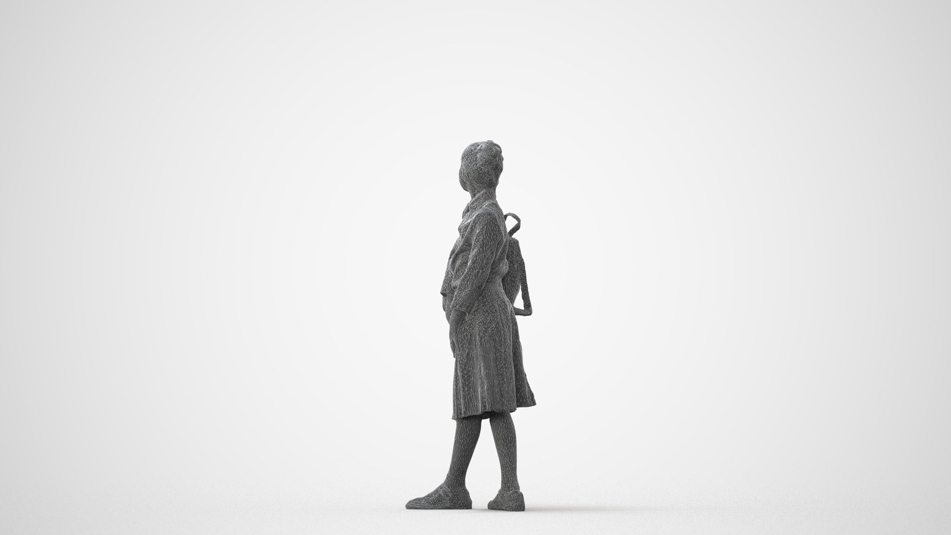 3D people model girl kids, scanned human for 3ds Max rendering, square thumbnail