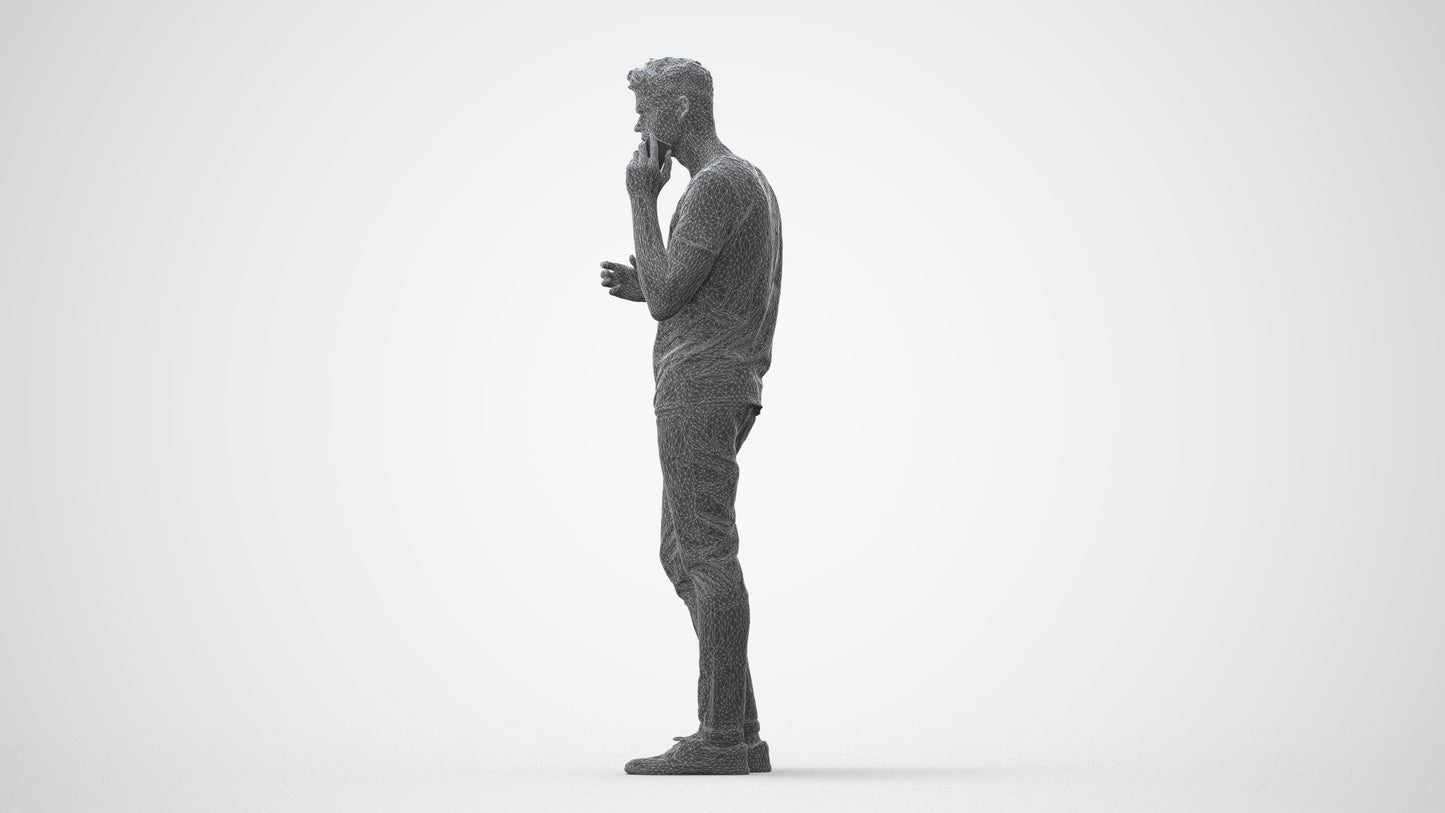 3D people model man casual standing, scanned human for 3ds Max rendering, square thumbnail