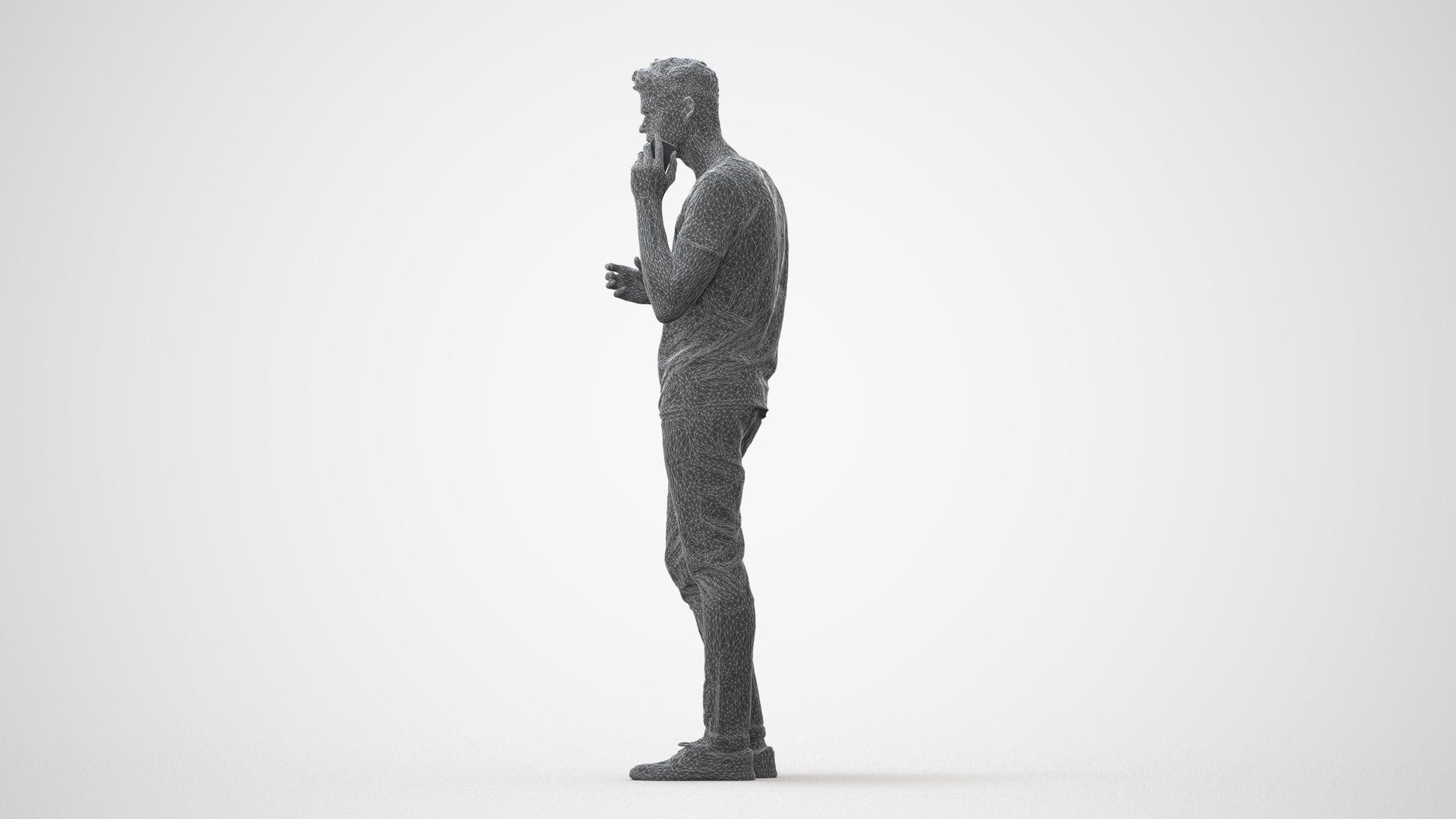 3D people model man casual standing, scanned human for 3ds Max rendering, square thumbnail