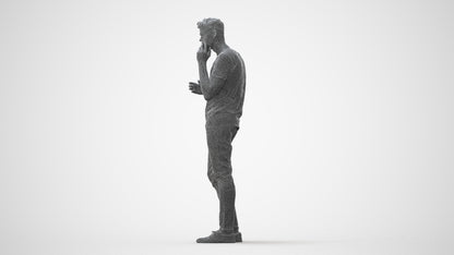 3D people model man casual standing, scanned human for 3ds Max rendering, square thumbnail
