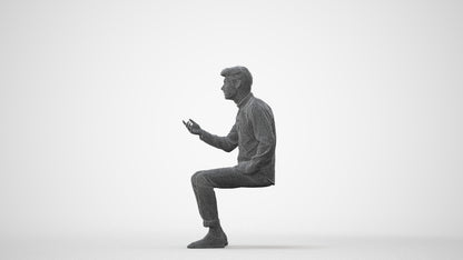 realistic 3D people man casual sitting, render-ready for V-Ray and Corona, FBX OBJ, square thumbnail