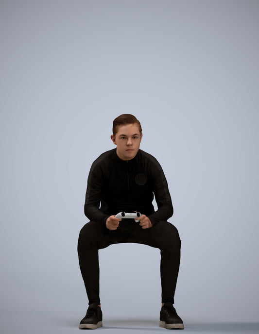 3D human model boy casual kids, photogrammetry scanned person for archviz