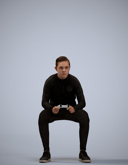 3D human model boy casual kids, photogrammetry scanned person for archviz
