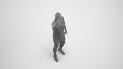 realistic 3D people man sport, render-ready for V-Ray and Corona, FBX OBJ, wireframe three-quarter view