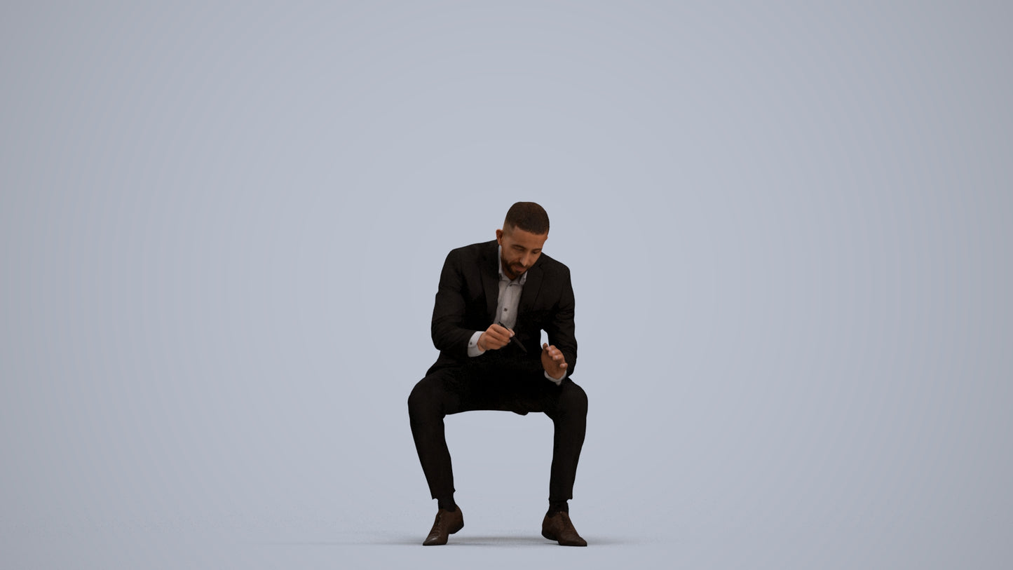 scanned 3D man business, photogrammetry people for Enscape and V-Ray, standing pose render