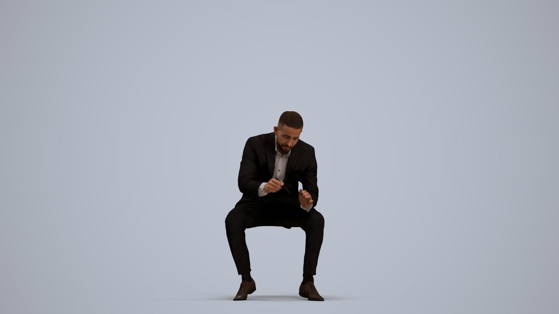 scanned 3D man business, photogrammetry people for Enscape and V-Ray, standing pose render