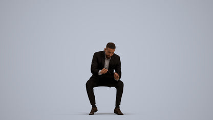 scanned 3D man business, photogrammetry people for Enscape and V-Ray, standing pose render