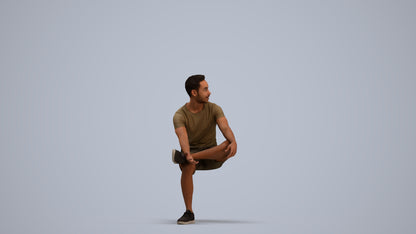 3D people model man casual sitting, scanned human for 3ds Max rendering, standing pose render