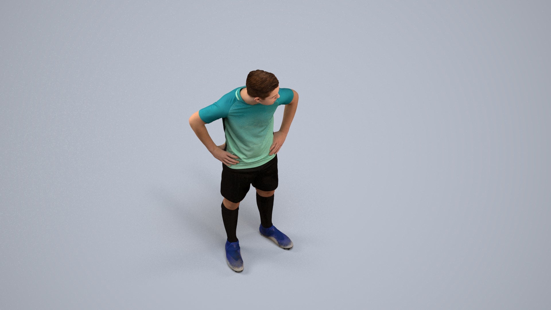 3D scanned man sport, photorealistic archviz people for Enscape and SketchUp, back view render