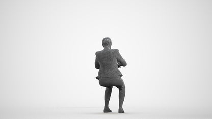 realistic 3D people woman business, render-ready for V-Ray and Corona, FBX OBJ, wireframe front view
