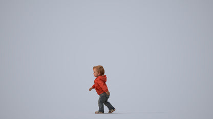 realistic 3D human boy casual kids, archviz people FBX OBJ for Blender, three-quarter view render