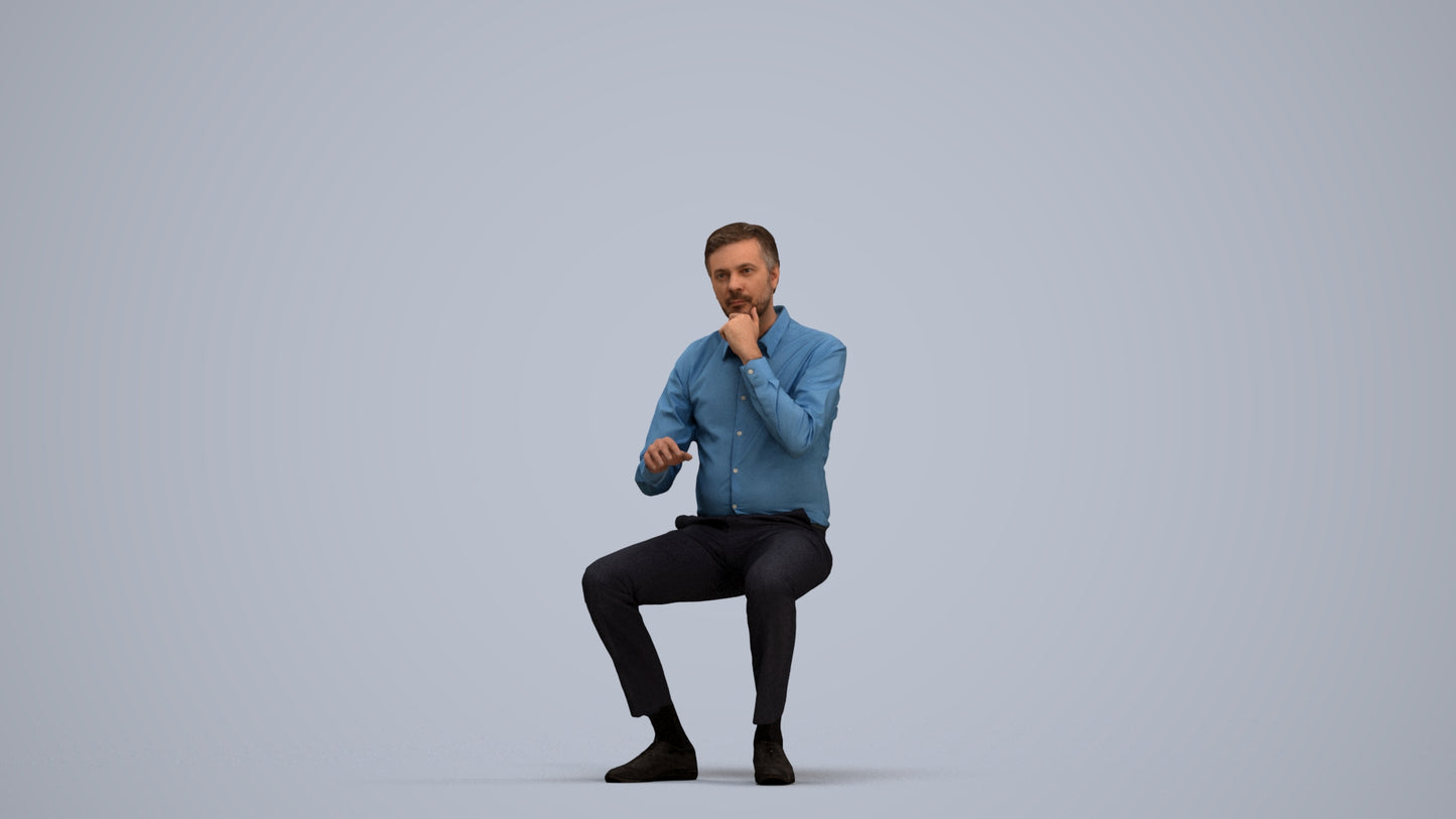 photogrammetry 3D man business, realistic human model archviz FBX, standing pose render