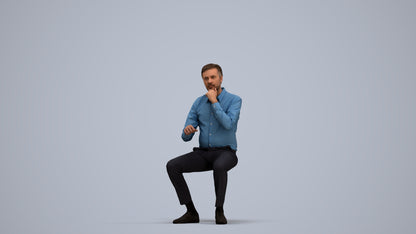 photogrammetry 3D man business, realistic human model archviz FBX, standing pose render