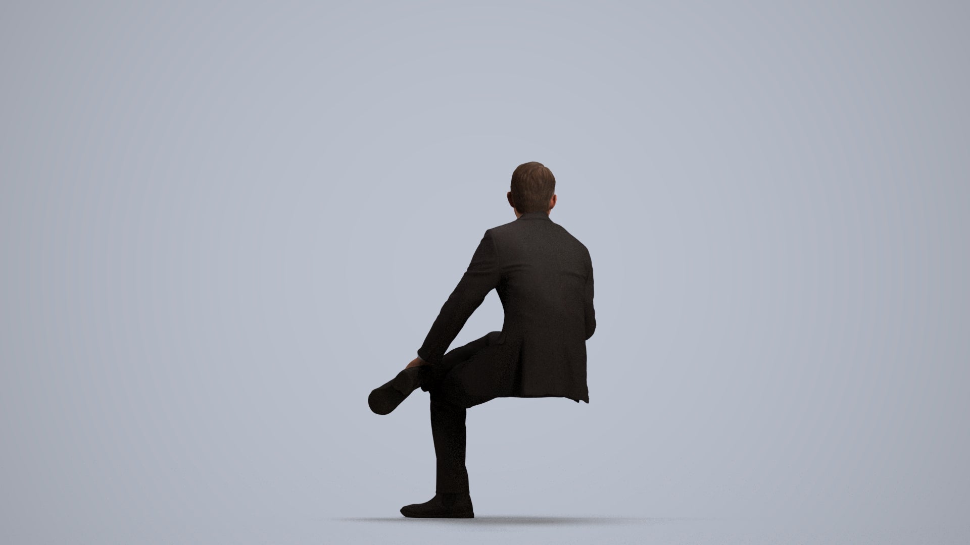 3D people model man business, scanned human for 3ds Max rendering, front view render