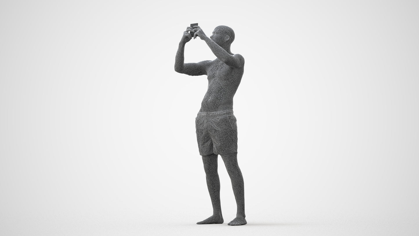 scanned 3D man pool, photogrammetry people for Enscape and V-Ray, square thumbnail