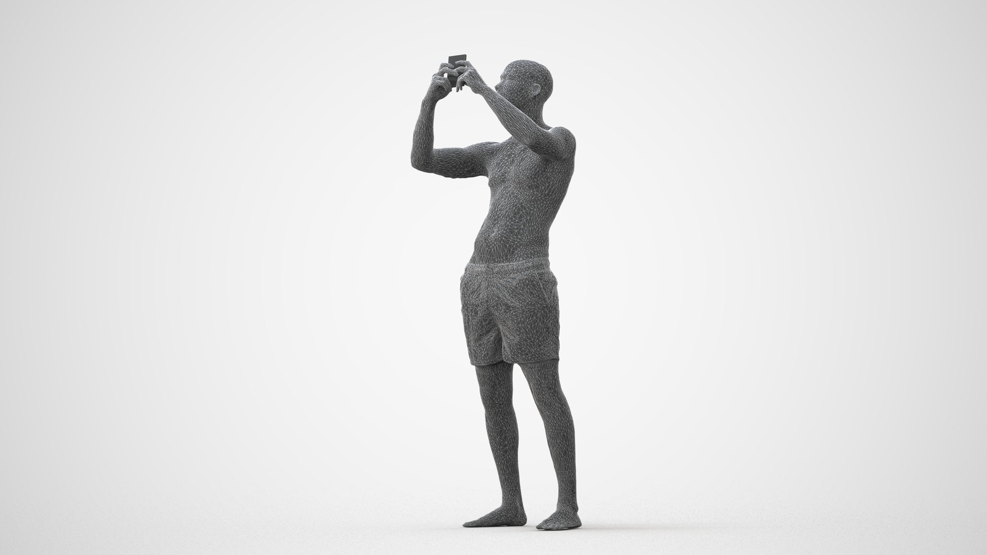 scanned 3D man pool, photogrammetry people for Enscape and V-Ray, square thumbnail